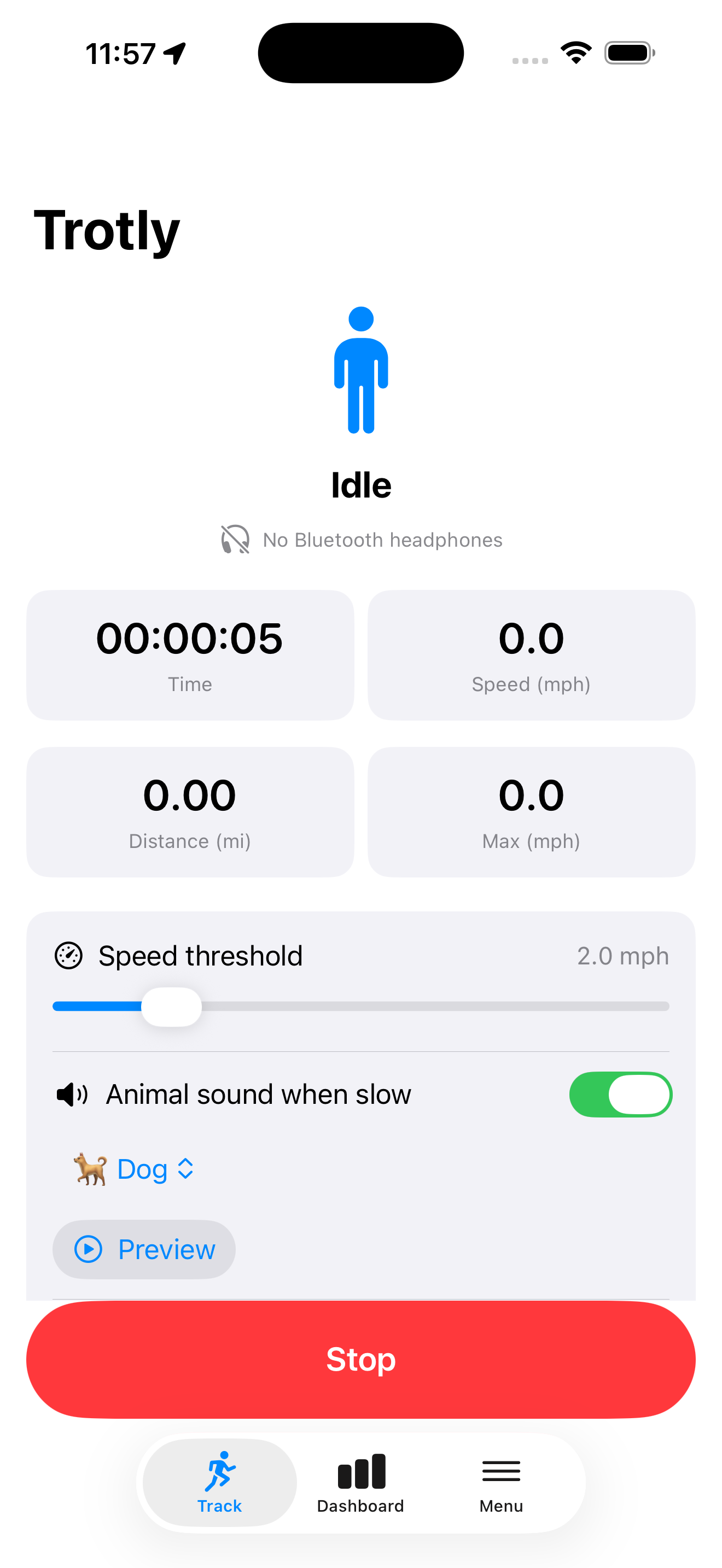 Trotly sound settings